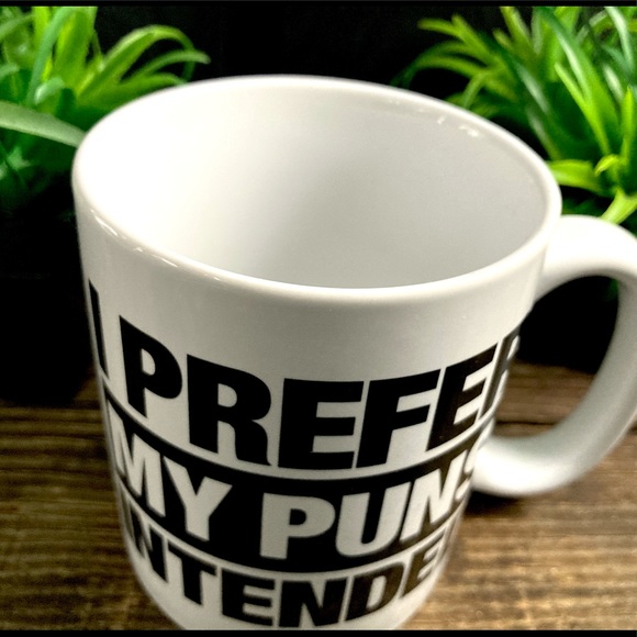 I Prefer My Puns Intended Funny Ceramic Mug - Picture 7 of 8